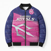 Custom Barbados Cricket Royals Bomber Puffer Jacket Sporty Style with Trident Symbol - Wonder Print Shop