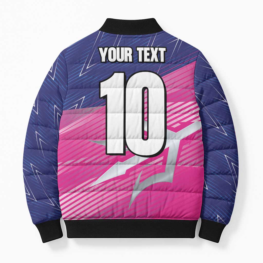 Custom Barbados Cricket Royals Bomber Puffer Jacket Sporty Style with Trident Symbol - Wonder Print Shop