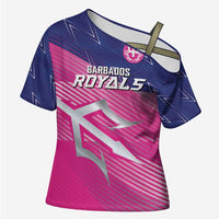 Custom Barbados Cricket Royals Cross Shoulder Shirt Sporty Style with Trident Symbol - Wonder Print Shop