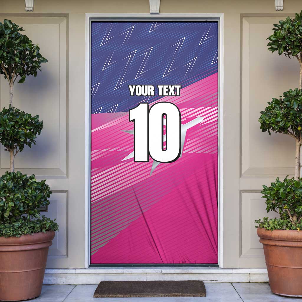 Barbados Cricket Royals Door Cover Sporty Style with Trident Symbol - Wonder Print Shop