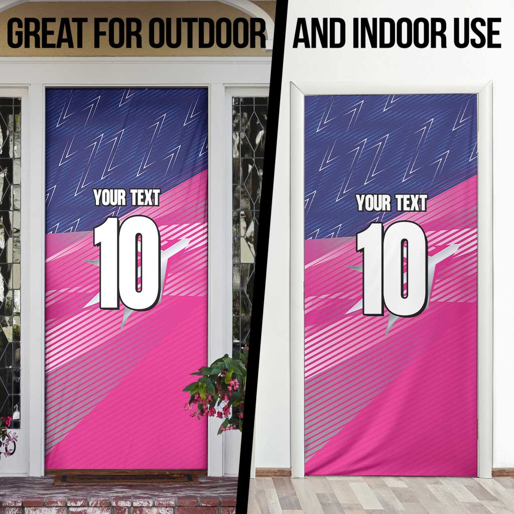 Barbados Cricket Royals Door Cover Sporty Style with Trident Symbol - Wonder Print Shop