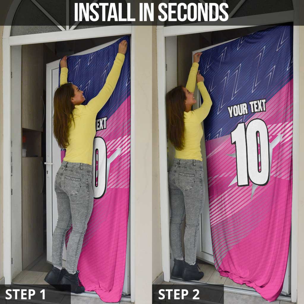 Barbados Cricket Royals Door Cover Sporty Style with Trident Symbol - Wonder Print Shop