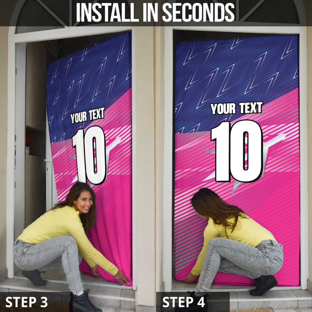 Barbados Cricket Royals Door Cover Sporty Style with Trident Symbol - Wonder Print Shop