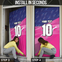 Barbados Cricket Royals Door Cover Sporty Style with Trident Symbol - Wonder Print Shop