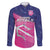 Custom Barbados Cricket Royals Family Matching Long Sleeve Bodycon Dress and Hawaiian Shirt Sporty Style with Trident Symbol - Wonder Print Shop