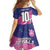 Custom Barbados Cricket Royals Family Matching Off The Shoulder Long Sleeve Dress and Hawaiian Shirt Sporty Style with Trident Symbol - Wonder Print Shop