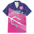 Custom Barbados Cricket Royals Family Matching Off The Shoulder Long Sleeve Dress and Hawaiian Shirt Sporty Style with Trident Symbol - Wonder Print Shop