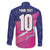 Custom Barbados Cricket Royals Family Matching Off The Shoulder Long Sleeve Dress and Hawaiian Shirt Sporty Style with Trident Symbol - Wonder Print Shop