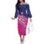 Custom Barbados Cricket Royals Family Matching Off The Shoulder Long Sleeve Dress and Hawaiian Shirt Sporty Style with Trident Symbol - Wonder Print Shop