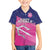 Custom Barbados Cricket Royals Family Matching Off The Shoulder Long Sleeve Dress and Hawaiian Shirt Sporty Style with Trident Symbol - Wonder Print Shop
