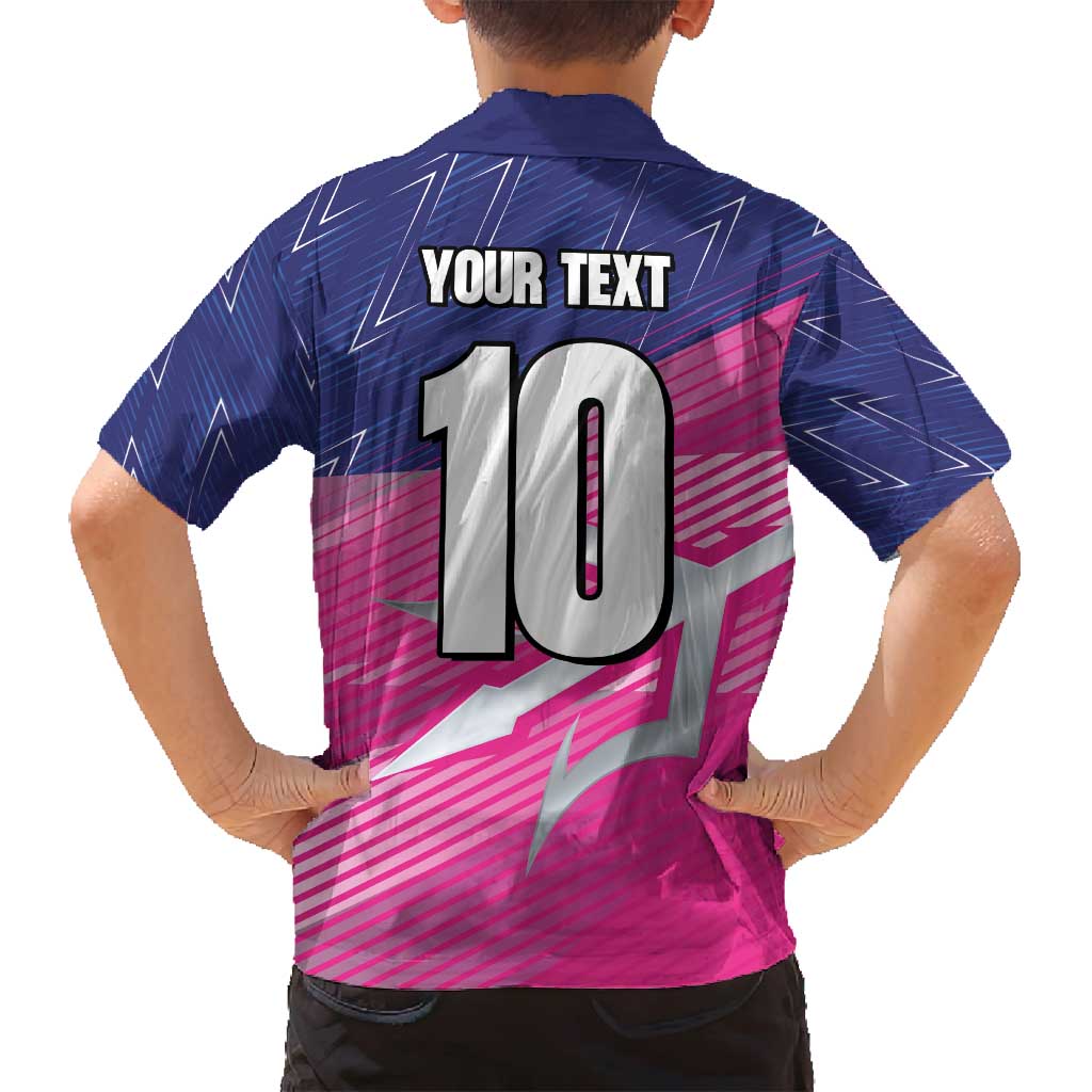 Custom Barbados Cricket Royals Family Matching Off Shoulder Maxi Dress and Hawaiian Shirt Sporty Style with Trident Symbol - Wonder Print Shop