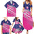 Custom Barbados Cricket Royals Family Matching Summer Maxi Dress and Hawaiian Shirt Sporty Style with Trident Symbol - Wonder Print Shop