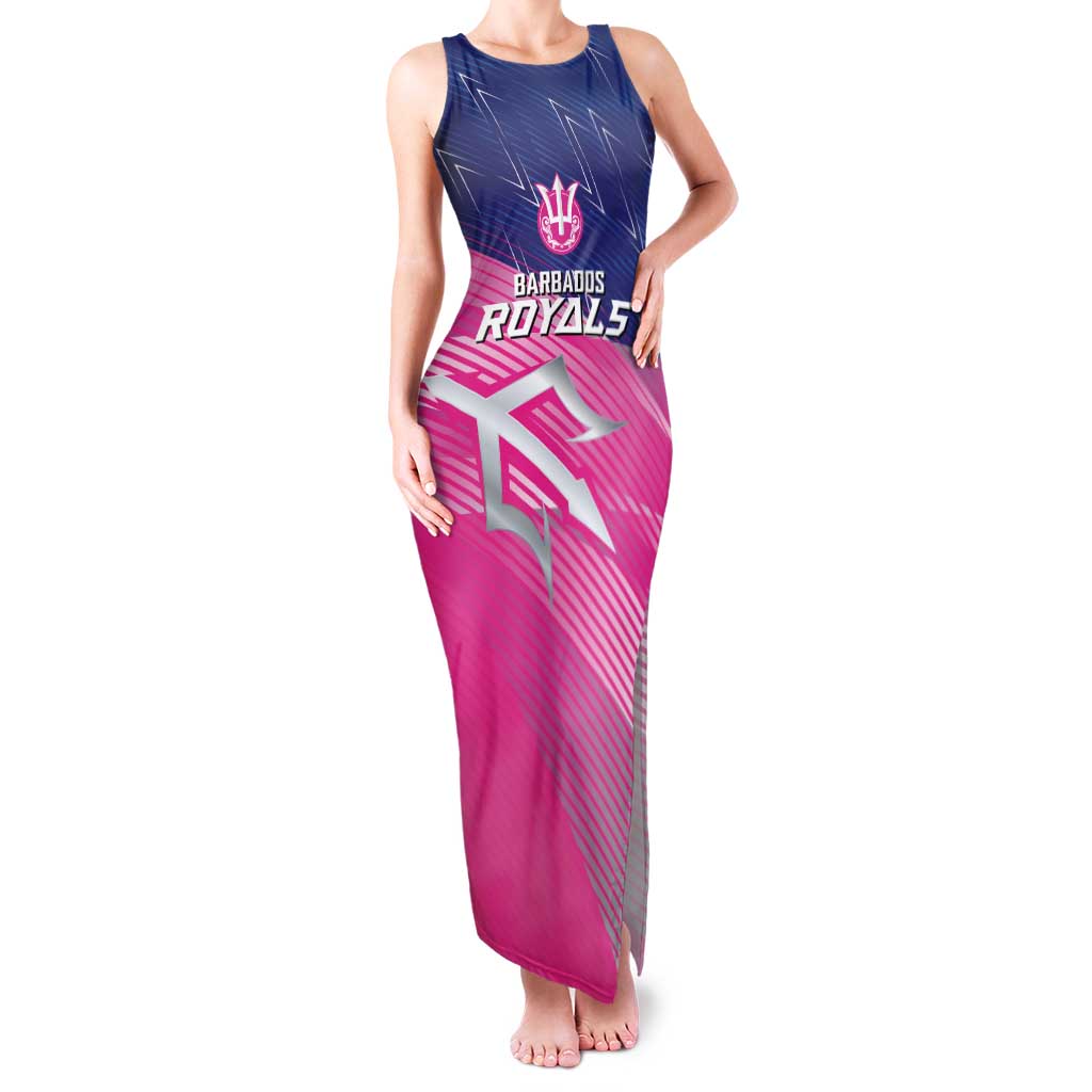 Custom Barbados Cricket Royals Family Matching Tank Maxi Dress and Hawaiian Shirt Sporty Style with Trident Symbol - Wonder Print Shop