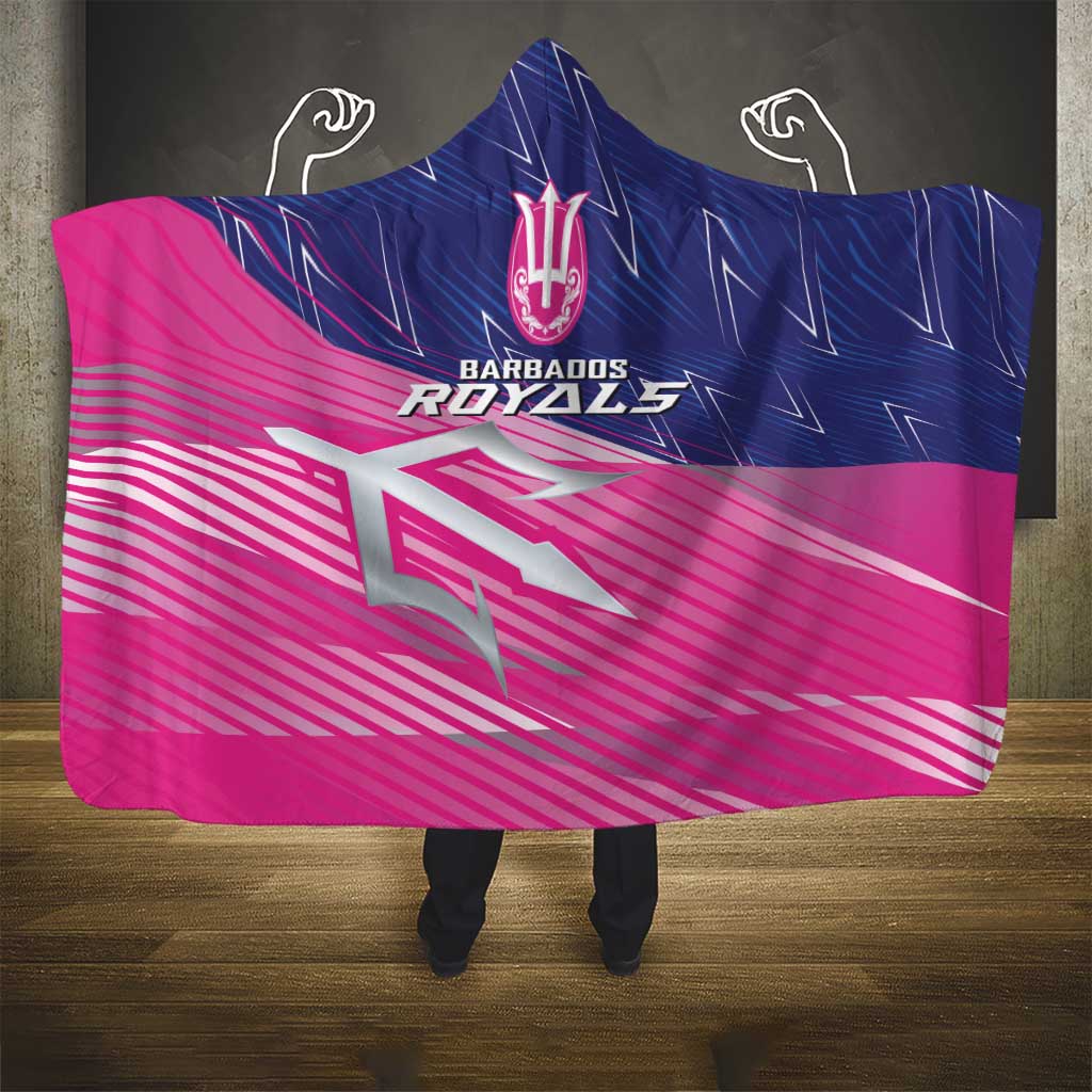 Barbados Cricket Royals Hooded Blanket Sporty Style with Trident Symbol - Wonder Print Shop