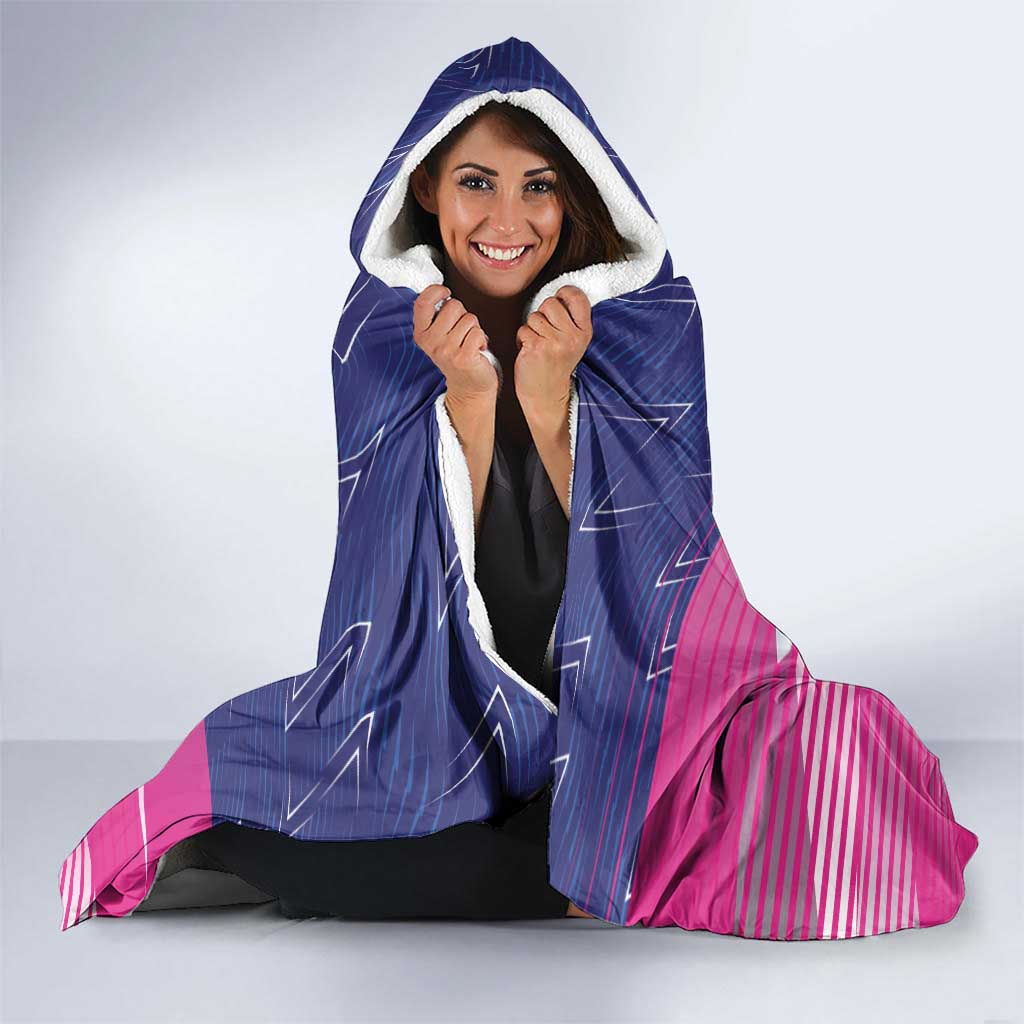 Barbados Cricket Royals Hooded Blanket Sporty Style with Trident Symbol - Wonder Print Shop