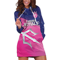 Custom Barbados Cricket Royals Hoodie Dress Sporty Style with Trident Symbol - Wonder Print Shop