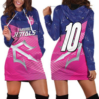 Custom Barbados Cricket Royals Hoodie Dress Sporty Style with Trident Symbol - Wonder Print Shop