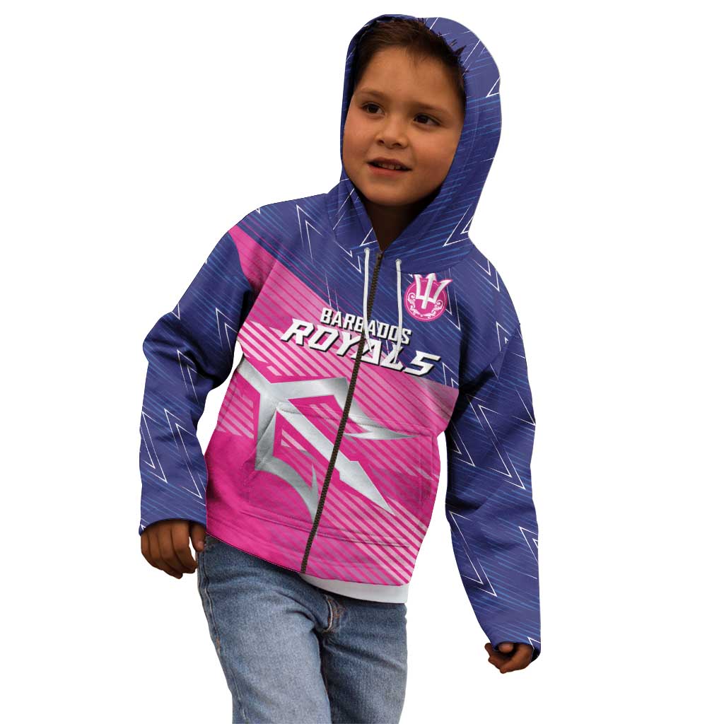 Custom Barbados Cricket Royals Kid Hoodie Sporty Style with Trident Symbol - Wonder Print Shop