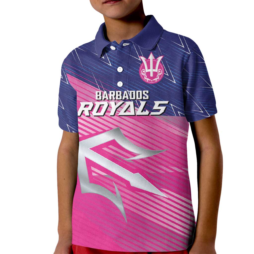 Custom Barbados Cricket Royals Kid Polo Shirt Sporty Style with Trident Symbol - Wonder Print Shop