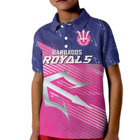 Custom Barbados Cricket Royals Kid Polo Shirt Sporty Style with Trident Symbol - Wonder Print Shop