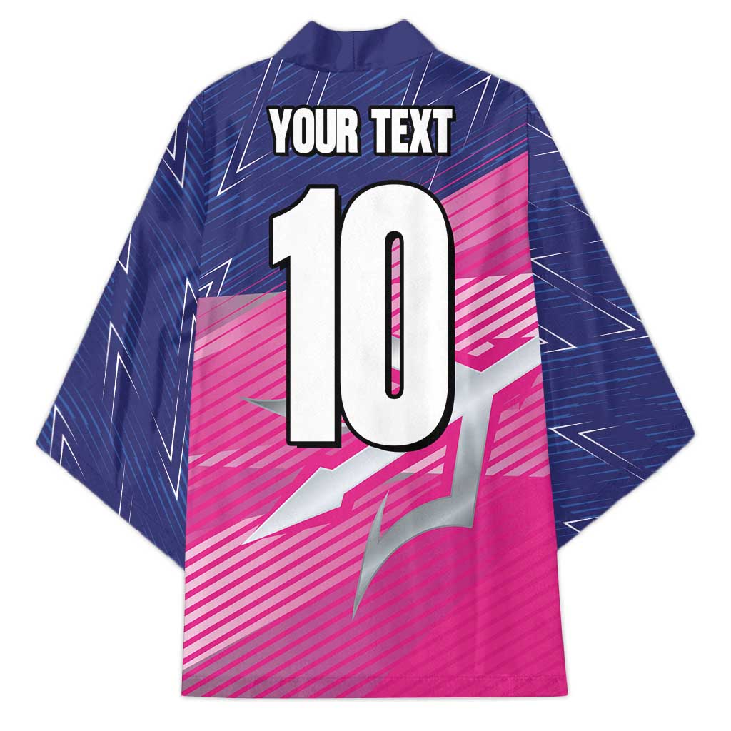 Custom Barbados Cricket Royals Kimono Sporty Style with Trident Symbol - Wonder Print Shop