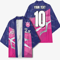 Custom Barbados Cricket Royals Kimono Sporty Style with Trident Symbol - Wonder Print Shop