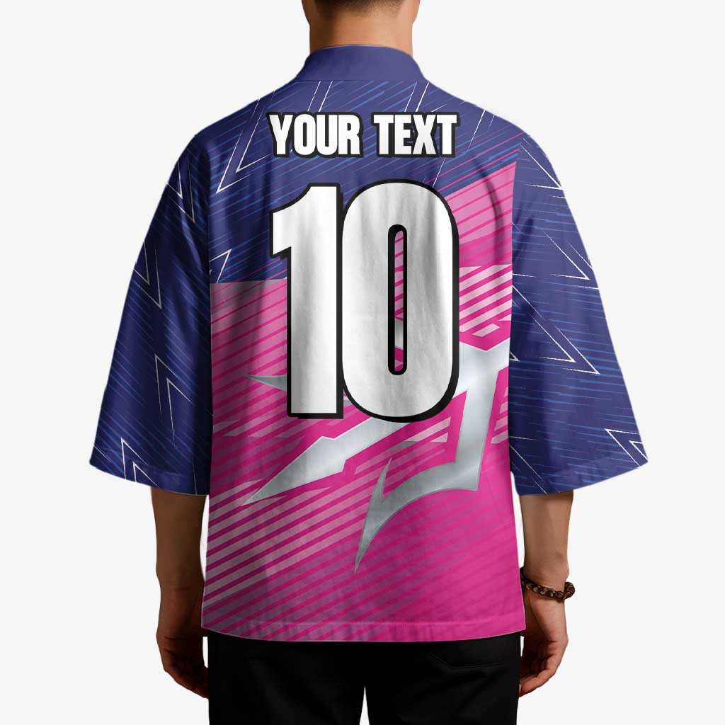 Custom Barbados Cricket Royals Kimono Sporty Style with Trident Symbol - Wonder Print Shop