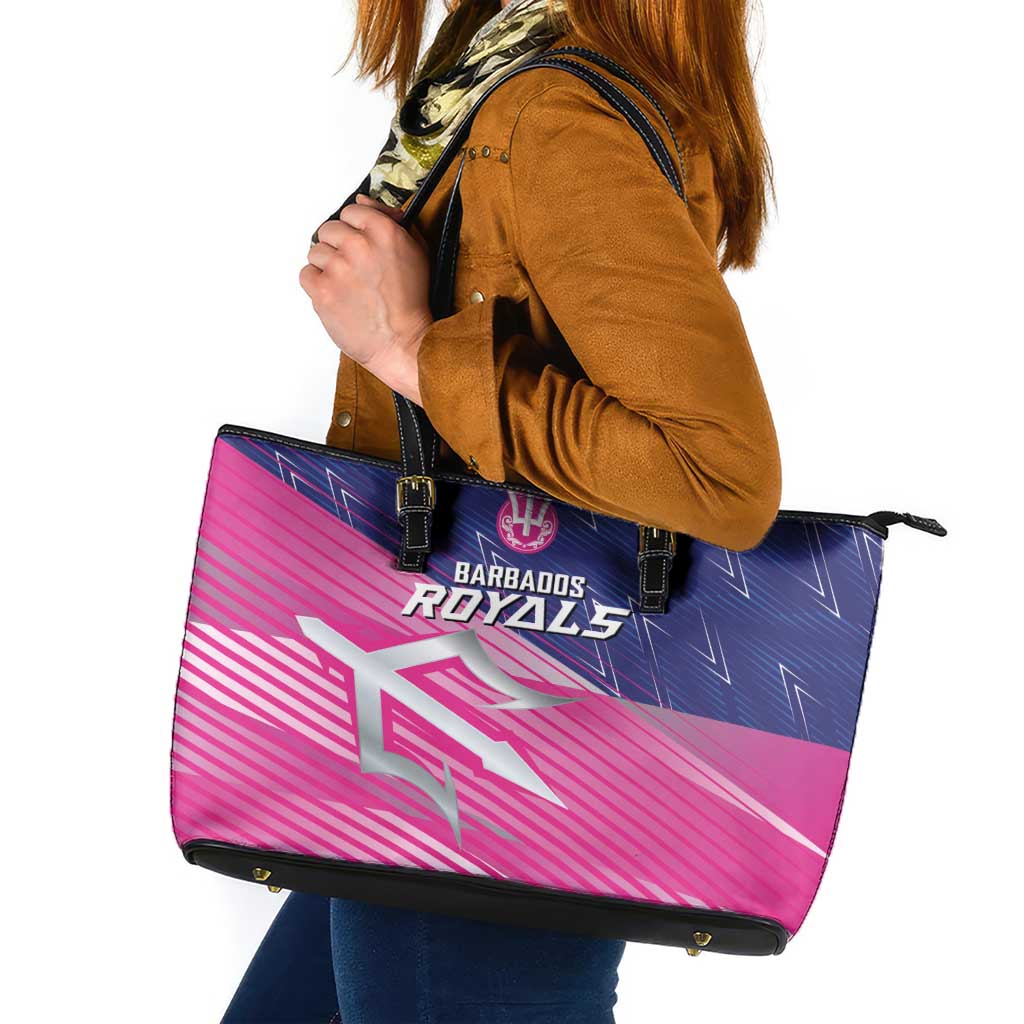 Barbados Cricket Royals Leather Tote Bag Sporty Style with Trident Symbol - Wonder Print Shop