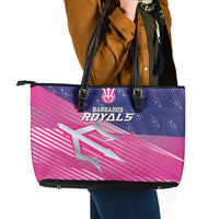 Barbados Cricket Royals Leather Tote Bag Sporty Style with Trident Symbol - Wonder Print Shop