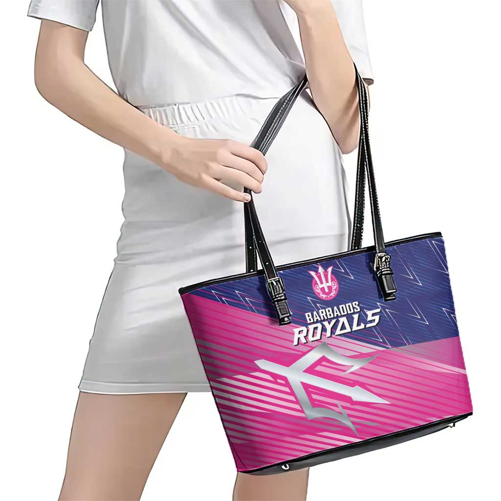 Barbados Cricket Royals Leather Tote Bag Sporty Style with Trident Symbol - Wonder Print Shop
