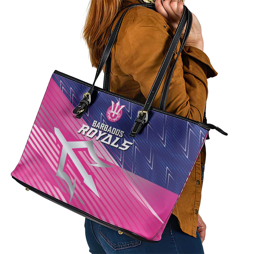 Barbados Cricket Royals Leather Tote Bag Sporty Style with Trident Symbol - Wonder Print Shop