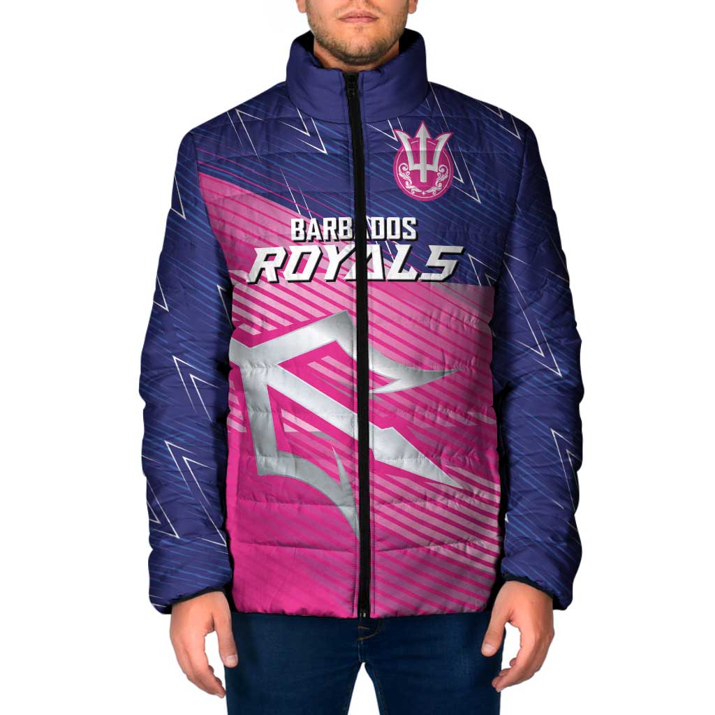 Custom Barbados Cricket Royals Padded Jacket Sporty Style with Trident Symbol - Wonder Print Shop