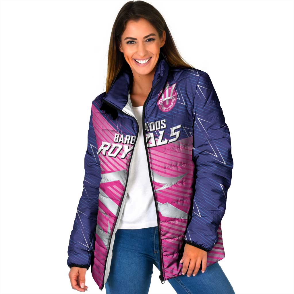 Custom Barbados Cricket Royals Padded Jacket Sporty Style with Trident Symbol - Wonder Print Shop