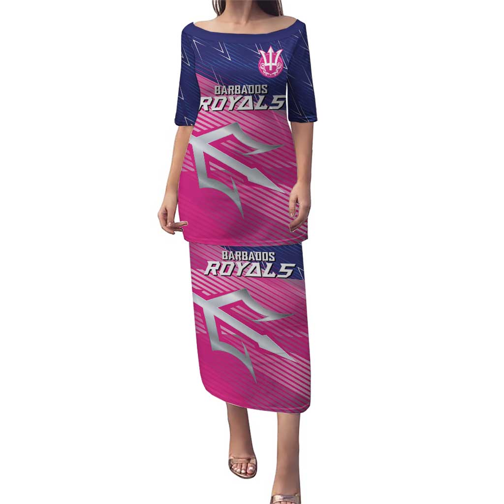 Custom Barbados Cricket Royals Puletasi Sporty Style with Trident Symbol - Wonder Print Shop