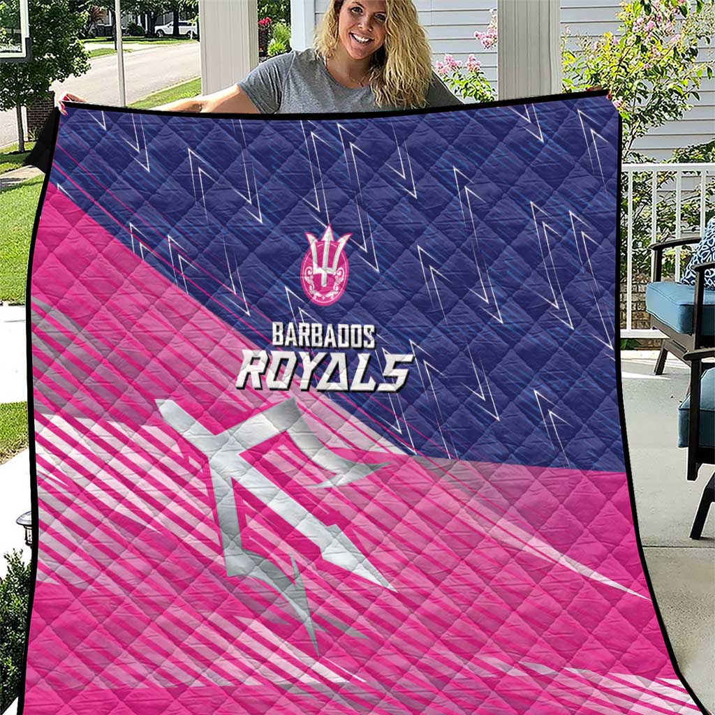 Barbados Cricket Royals Quilt Sporty Style with Trident Symbol - Wonder Print Shop