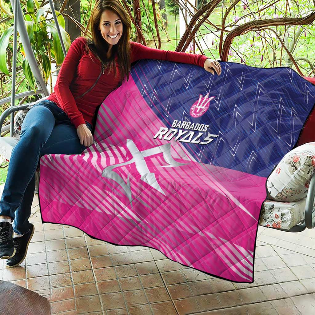 Barbados Cricket Royals Quilt Sporty Style with Trident Symbol - Wonder Print Shop