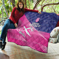 Barbados Cricket Royals Quilt Sporty Style with Trident Symbol - Wonder Print Shop