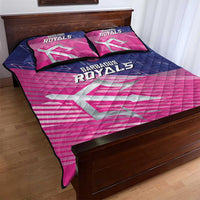 Barbados Cricket Royals Quilt Bed Set Sporty Style with Trident Symbol - Wonder Print Shop