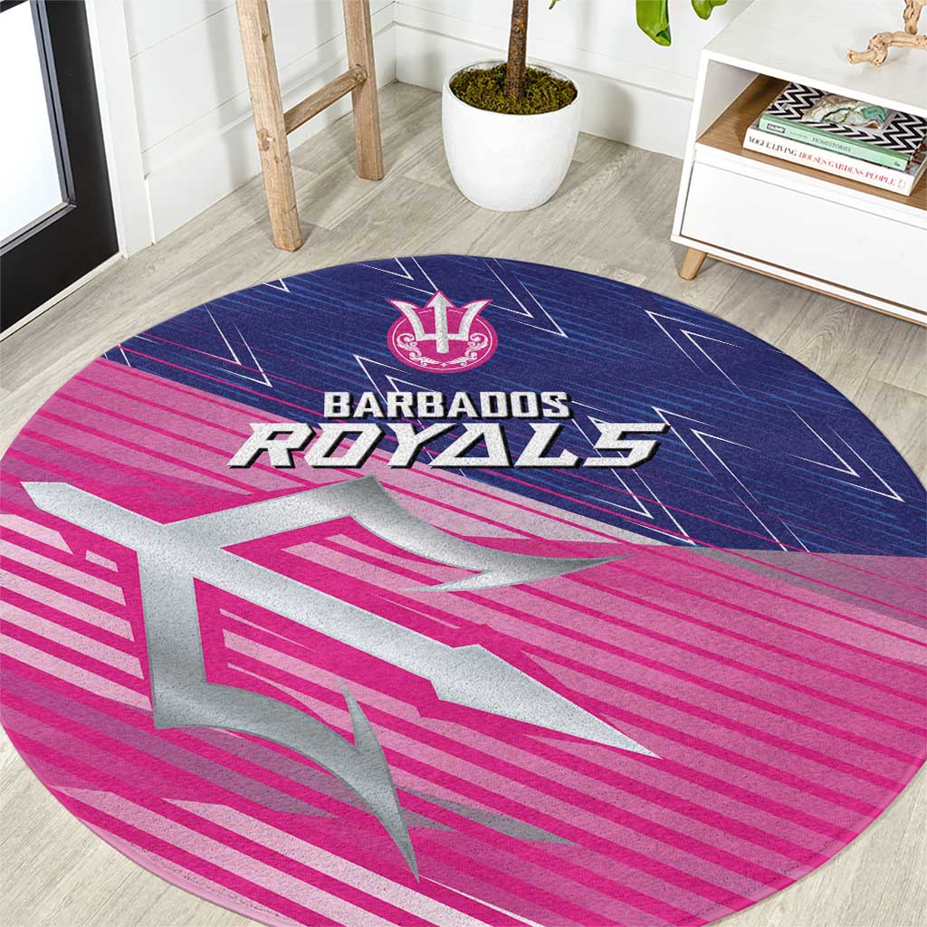 Barbados Cricket Royals Round Carpet Sporty Style with Trident Symbol - Wonder Print Shop