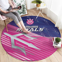 Barbados Cricket Royals Round Carpet Sporty Style with Trident Symbol - Wonder Print Shop