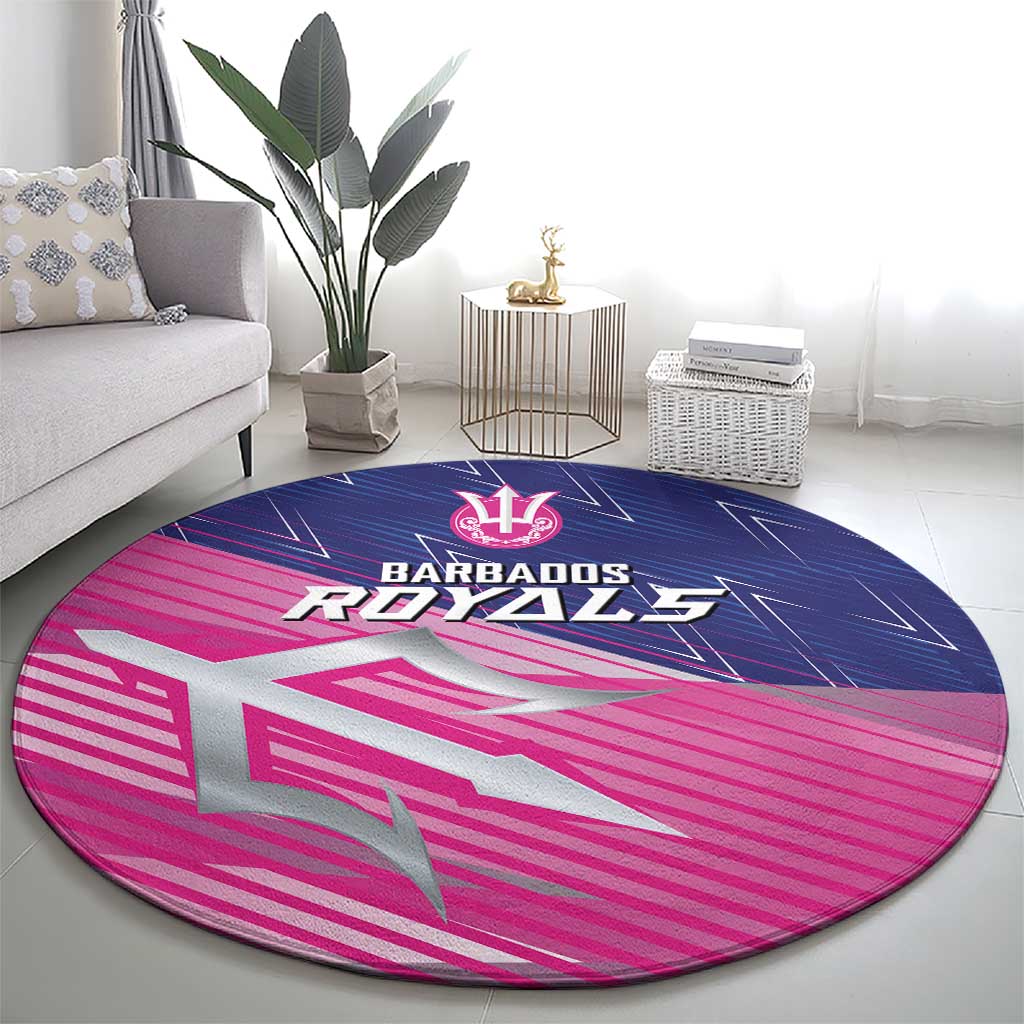 Barbados Cricket Royals Round Carpet Sporty Style with Trident Symbol - Wonder Print Shop
