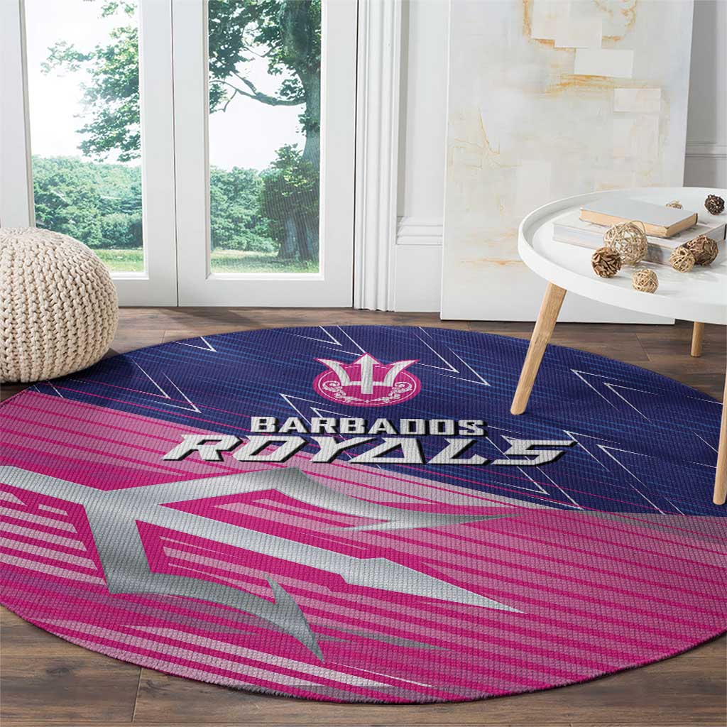 Barbados Cricket Royals Round Carpet Sporty Style with Trident Symbol - Wonder Print Shop