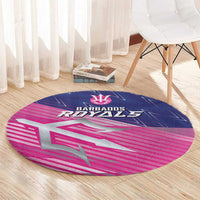 Barbados Cricket Royals Round Carpet Sporty Style with Trident Symbol - Wonder Print Shop
