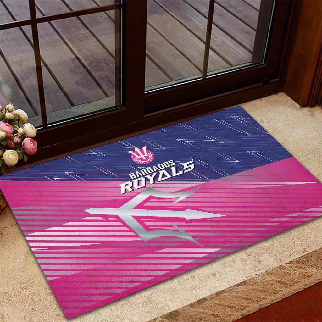 Barbados Cricket Royals Rubber Doormat Sporty Style with Trident Symbol - Wonder Print Shop