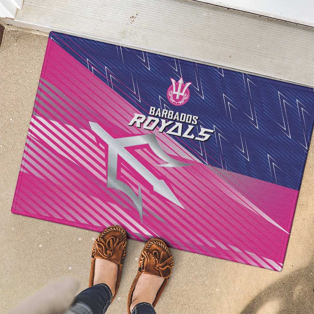 Barbados Cricket Royals Rubber Doormat Sporty Style with Trident Symbol - Wonder Print Shop