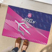 Barbados Cricket Royals Rubber Doormat Sporty Style with Trident Symbol - Wonder Print Shop