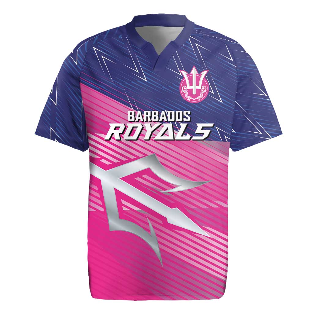 Custom Barbados Cricket Royals Rugby Jersey Sporty Style with Trident Symbol - Wonder Print Shop