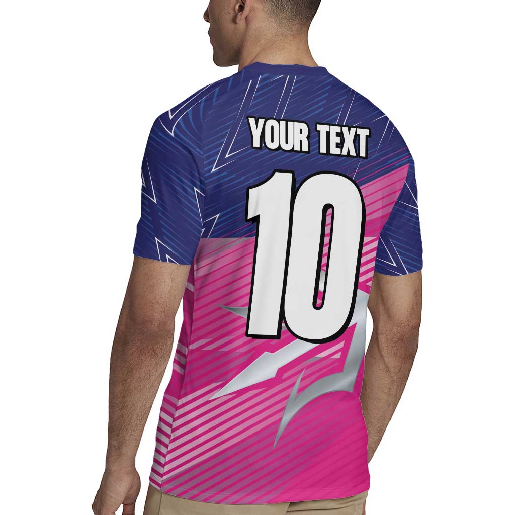 Custom Barbados Cricket Royals Rugby Jersey Sporty Style with Trident Symbol - Wonder Print Shop