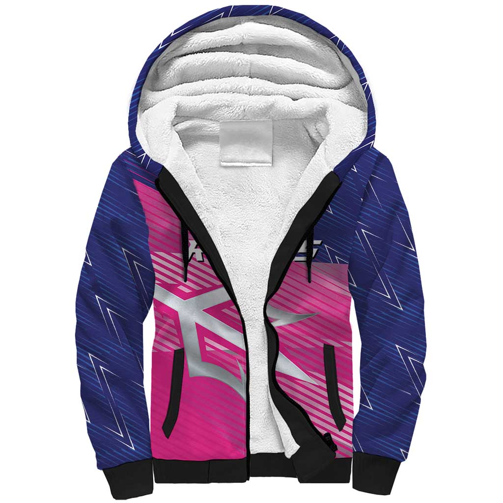 Custom Barbados Cricket Royals Sherpa Hoodie Sporty Style with Trident Symbol - Wonder Print Shop