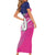 Custom Barbados Cricket Royals Short Sleeve Bodycon Dress Sporty Style with Trident Symbol - Wonder Print Shop